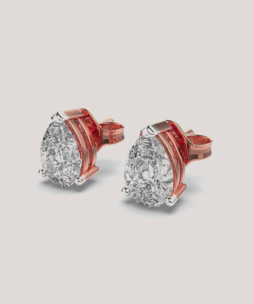 Moissanite Diamond Earring in a sleek high-contrast midnight luxury editorial style